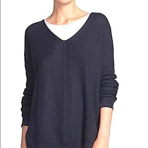 Vince Black V-Neck Ribbed Sweater Women’s Size M